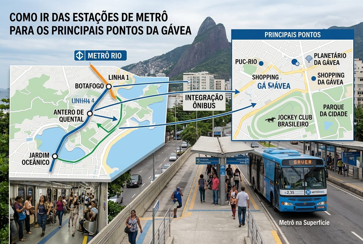 Como Ir das Estações de Metrô para os Principais Pontos da Gávea