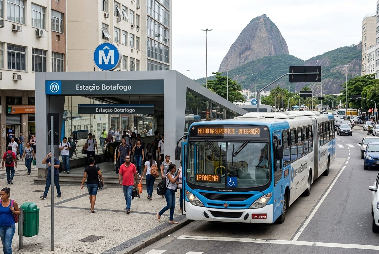 Estação Botafogo e o Ônibus Metrô na Superfície - Rio de Janeiro Portal