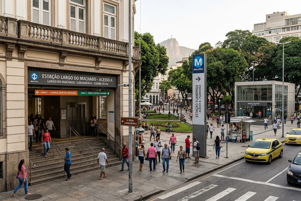 Estações de metrô mais próximas de Laranjeiras no RJ
