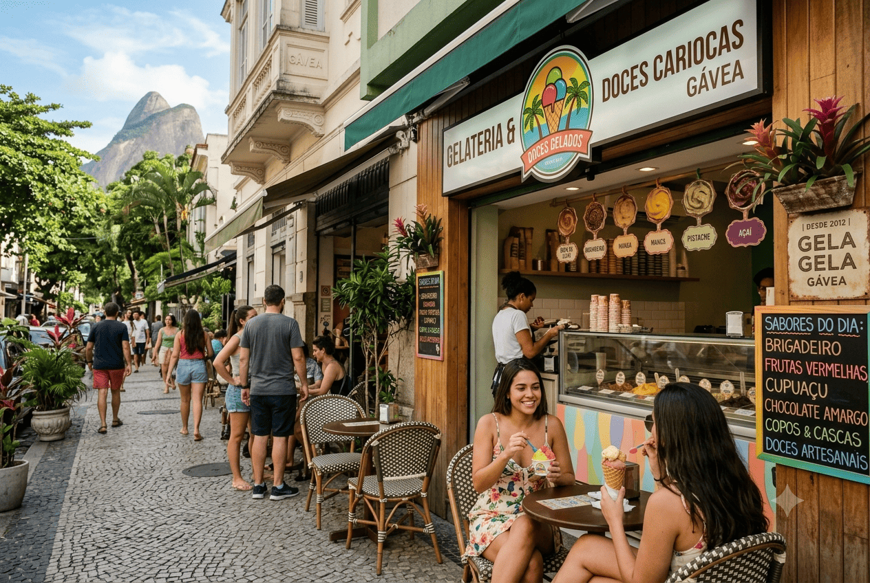 Gelaterias e Doces Gelados na Região do Baixo Gávea
